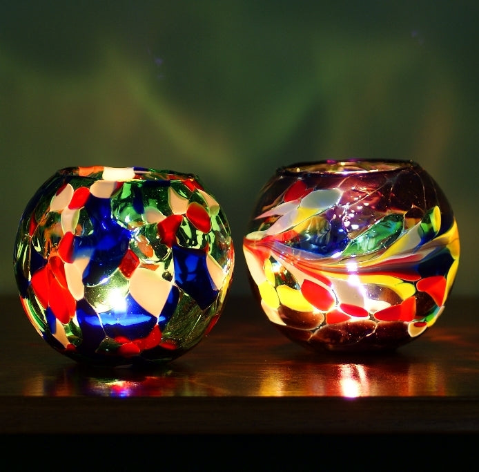 Photophore Bougeoir Milford Collection Artisanal Canada Bowl Nightlight - Rouge