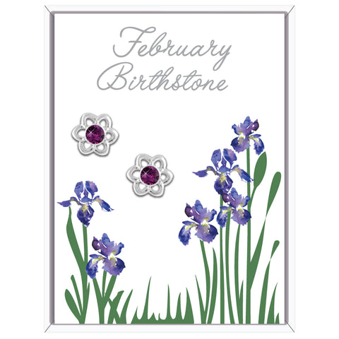 February Flower Earrings (AE102)