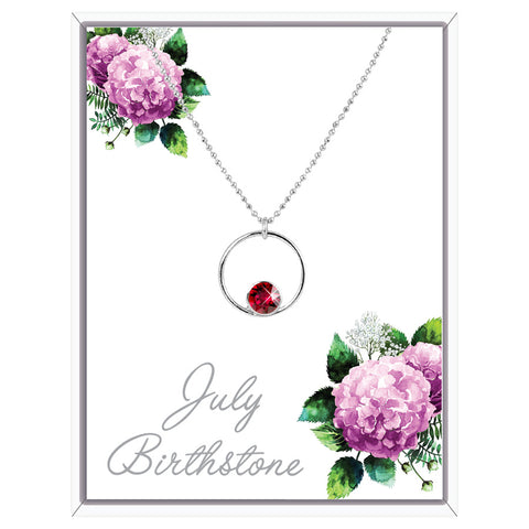 July Circle Pendant Necklace (AC107)