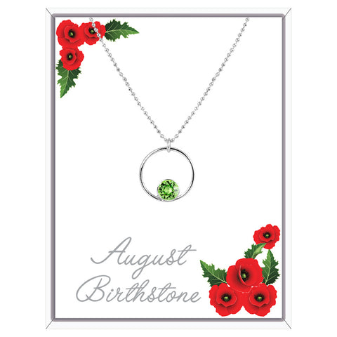 August Circle Pendant Necklace (AC108)
