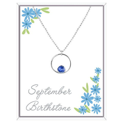 September Circle Pendant Necklace (AC109)