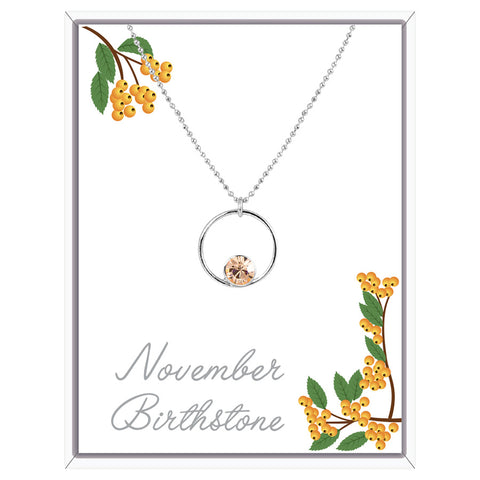 November Circle Pendant Necklace (AC111)