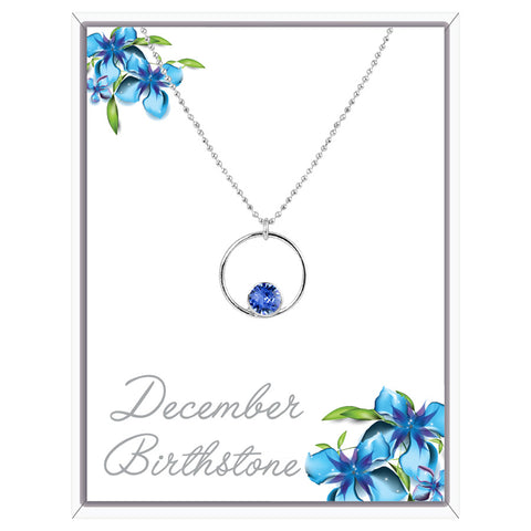 December Circle Pendant Necklace (AC112)