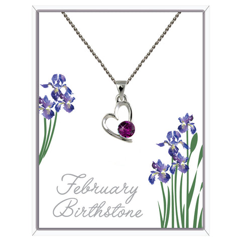 February Heart Pendant Necklace (AH101)