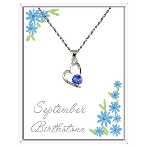 September Heart Pendant Necklace (AH108)