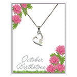 October Heart Pendant Necklace (AH109)