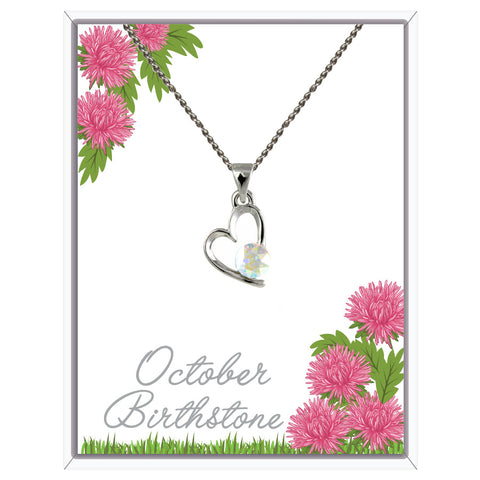 October Heart Pendant Necklace (AH109)
