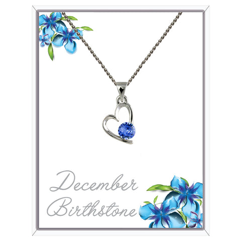 December Heart Pendant Necklace (AH111)