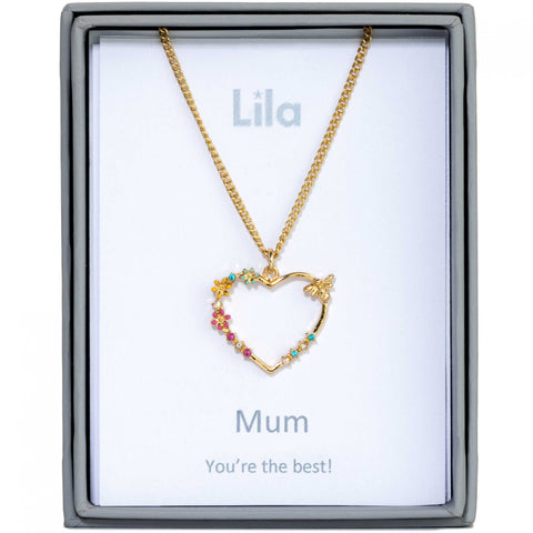 Mum Heart Zoe Sentiment Pendant Necklace (AS100)