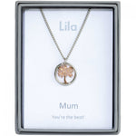 Mum Tree of Life Sentiment Pendant Necklace (AS101)