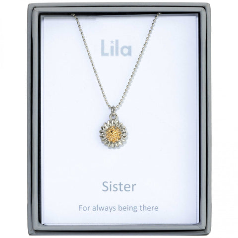 Sister Daisy Sentiment Pendant Necklace (AS102)
