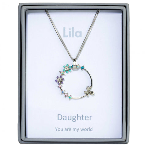 Daughter Circle Zoe Sentiment Pendant Necklace (AS104)