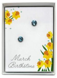 March Birthstone Stud Earrings (B1322)