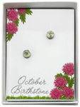 October Birthstone Stud Earrings (B1329)