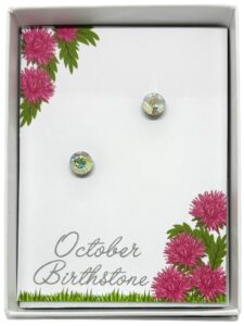 October Birthstone Stud Earrings (B1329)