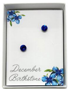 December Birthstone Stud Earrings (B1331)