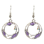 Circle Purple Enamel Earrings (C2011)