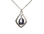 4 Sided Black Pearl Pendant Necklace (C3000)