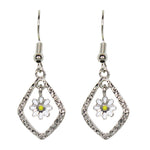 Irregular 4 Sided White Daisy Earrings (C3017)