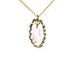 Irregular Oval Amethyst Pendant Necklace Gold (C4002)