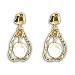 Irregular White Pearl Earrings Gold (C4005)