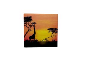 10x10 GIRAFFE SUNSET COASTER
