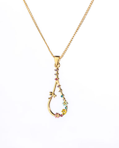 Drop Gold Pendant Necklace (H1413)