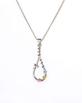 Drop Rhodium Pendant Necklace (H1414)