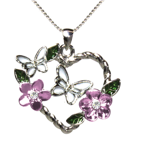 Butterflies Pendant Necklace (H1428)
