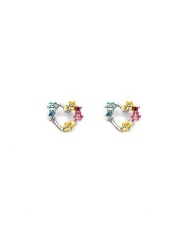 Hearts Rhodium Earrings (H1505)