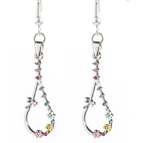 Pear Drop Rhodium Earrings (H1511)