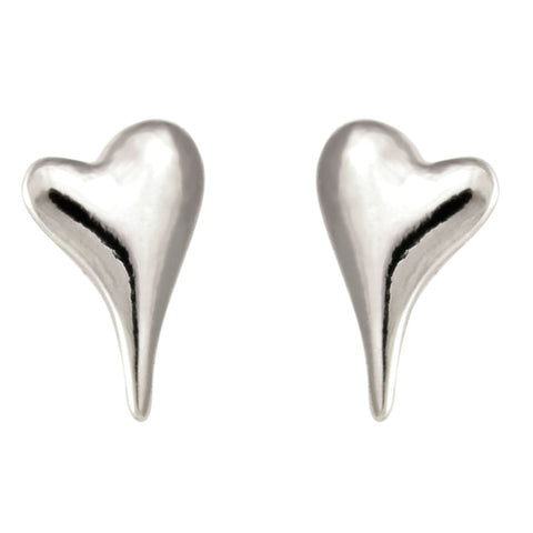 Heart Rhodium Little Box Earrings (L1006)