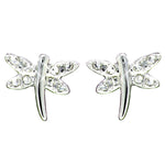 Dragonfly Rhodium Little Box Earrings (L1020)