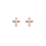 Cross Rose Gold Little Box Earrings (L1056)