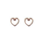 Open Heart Rose Gold Little Box Earrings (L1058)
