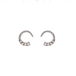 Crescent Rhodium Little Box Earrings (L1059)
