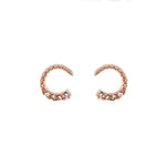 Crescent Rose Gold Little Box Earrings (L1060)