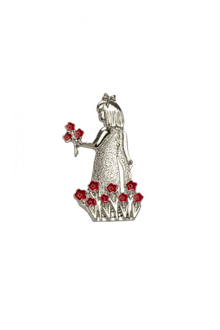 Little Girl Poppy Field Poppy Brooch (P1039)