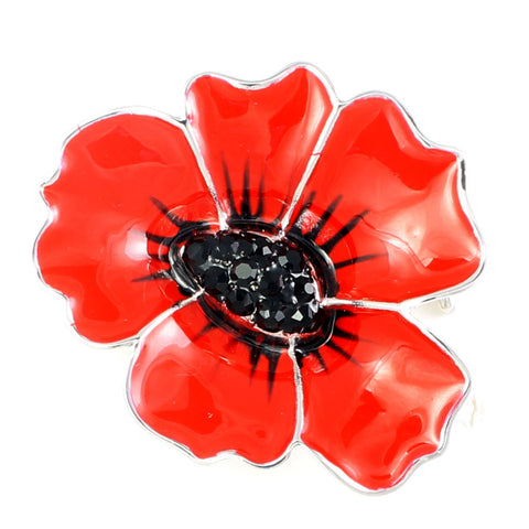 40mm Enamel  Poppy Brooch (P1027)