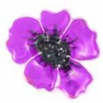 Purple Pin Poppy Brooch (P1042)