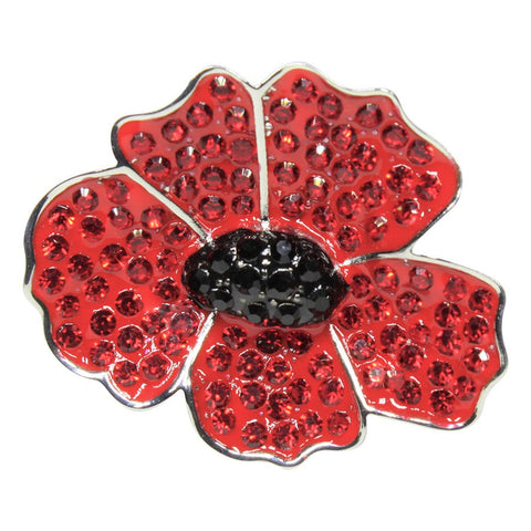 Pave Large Poppy Brooch (P1046)