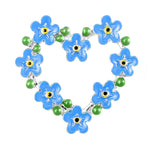 Forget Me Not Heart Shape Brooch (P7302)