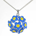 Forget Me Not Cluster Pendant Necklace (P7307)