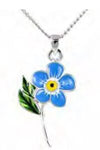 Forget Me Not Stem Pendant Necklace (P7313)