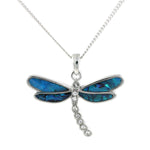 Dragonfly Paua Shell Pendant Necklace 40mm (S1038)
