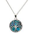 Celtic Tree Of Life Paua Shell Pendant Necklace (S1067)