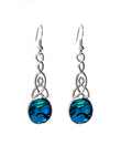 Celtic Round Drop Paua Shell Earrings (S1447)