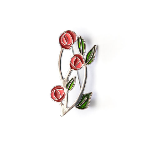 Three Rose Mackintosh Brooch (T3001)