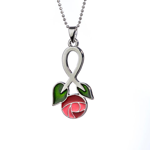 Large Rose Mackintosh Pendant Necklace (T4003)
