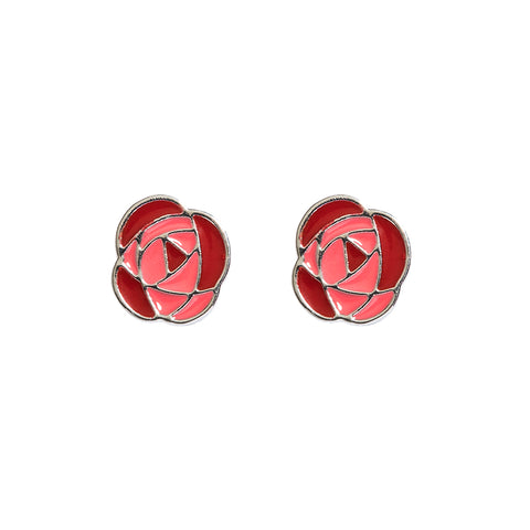 Stud Single Rose Mackintosh Earrings (T5001)